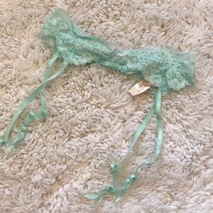 Victoria secret aqua garter belt